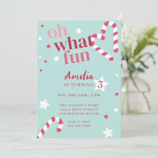 Oh Wat Een Feest Meisje Vakantie Verjaardagsfeestj Kaart (Staand voorkant)