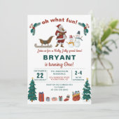 Oh Wat een feestdag voor kerstfeestdag met kerstmi Kaart (Staand voorkant)