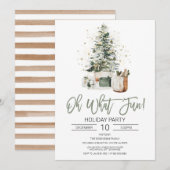 Oh Wat een feestelijke uitnodiging voor kerstfeest (Voorkant / Achterkant)