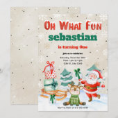 Oh wat een feestelijke uitnodiging voor kerstfeest (Voorkant / Achterkant)