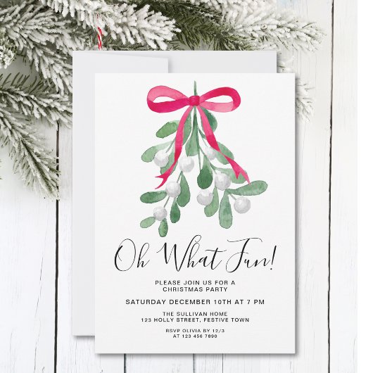 Oh Wat een feestelijke uitnodiging voor kerstfeest