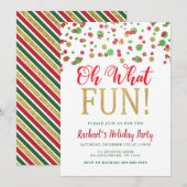 Oh Wat een feestelijke uitnodiging voor kerstfeest (Voorkant / Achterkant)