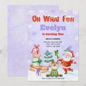 Oh wat een feestelijke uitnodiging voor kerstfeest (Voorkant / Achterkant)