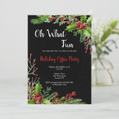 Oh Wat een feestelijke uitnodiging voor kerstfeest (Staand voorkant)