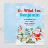 Oh wat een feestelijke uitnodiging voor kerstfeest (Voorkant / Achterkant)