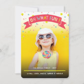 Oh Wat Een Fun Banner Kleurrijke Confetti Stippen  Feestdagenkaart (Voorkant)