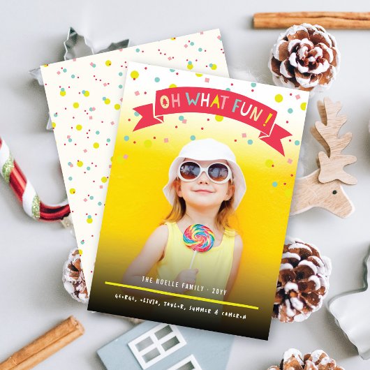 Oh Wat Een Fun Banner Kleurrijke Confetti Stippen  Feestdagenkaart