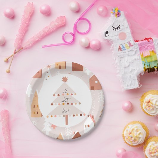 Oh Wat een Fun Boho kerstdag Papieren Bordje (Feest)