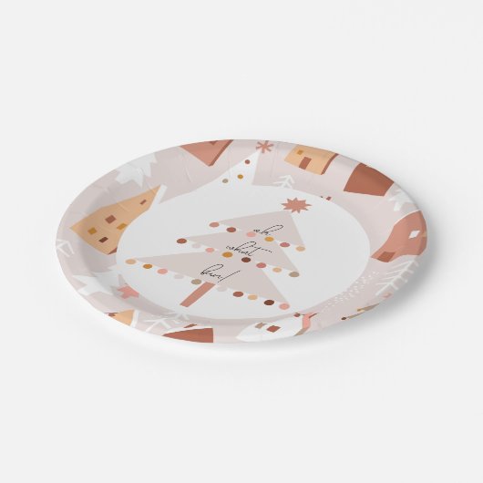 Oh Wat een Fun Boho kerstdag Papieren Bordje (Gekanteld)