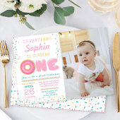 Oh, wat een Fun Donut First Birthday Fotouitnodigi Kaart