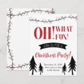 Oh! Wat een Fun! Kerstfeest Uitnodiging! Notitiekaartje (Voorkant / Achterkant)