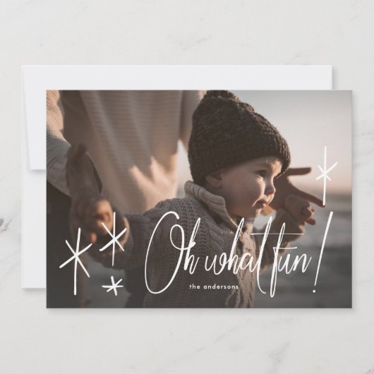 Oh, wat een fun met een kerstkaartje voor feestdag feestdagenkaart (Voorkant)