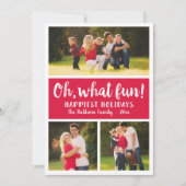Oh Wat een Fun Red Script Holiday Photo Collage (Voorkant)