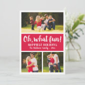 Oh Wat een Fun Red Script Holiday Photo Collage (Staand voorkant)