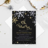 Oh Wat een Fun Silver Gold Snowflakes Holiday Part Kaart