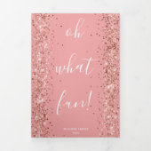 Oh Wat een Gezegde roze glitter Drieluik Wenskaart (Cover)