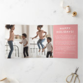 Oh Wat een Gezegde roze glitter Drieluik Wenskaart (Binnen)