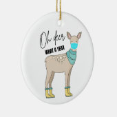 Oh, wat een jaar 2020, een feestelijke kerstsieraa keramisch ornament (Rechts)