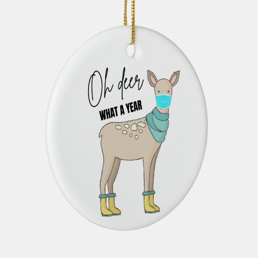 Oh, wat een jaar 2020, een feestelijke kerstsieraa keramisch ornament (Rechts)