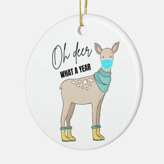 Oh, wat een jaar 2020, een feestelijke kerstsieraa keramisch ornament (Links)