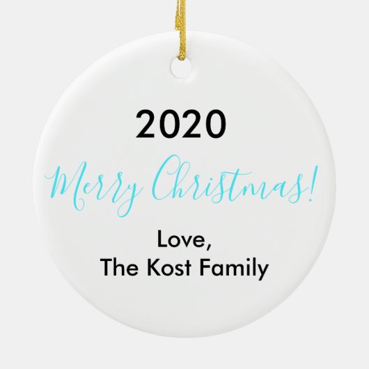Oh, wat een jaar 2020, een feestelijke kerstsieraa keramisch ornament (Achterkant)