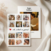 Oh wat een jaar familie foto collage hart feestdagenkaart