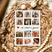 Oh wat een jaar familie foto collage hart feestdagenkaart