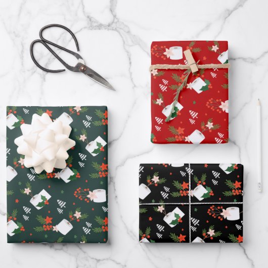 Oh, wat een jaar feestelijke toiletpapier met Kers Inpakpapier Vel (Voorkant)