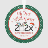 Oh, wat een jaar grappige toiletpapier rolt ornament (achterkant)