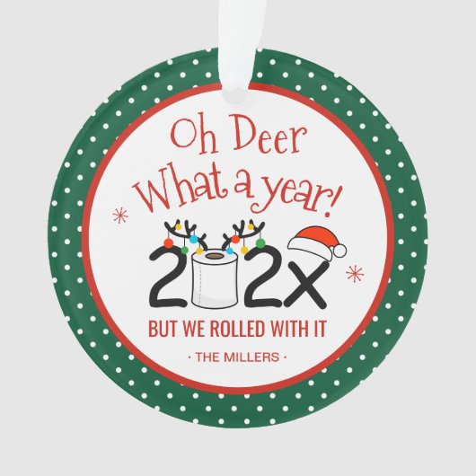 Oh, wat een jaar grappige toiletpapier rolt ornament (voorkant)