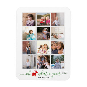 Oh wat een jaar in review fotocollage groen, rood magneet