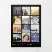 Oh wat een jaar in Review moderne 20 fotocollage Drieluik Wenskaart (Cover)