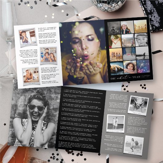 Oh wat een jaar in Review moderne 20 fotocollage Drieluik Wenskaart