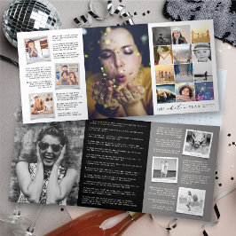 Oh! Wat een jaar in Review moderne 20 fotocollage Drieluik Wenskaart