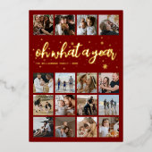 Oh Wat een Jaar Kerst Foto Folie Feestdagenkaart (Voorkant)