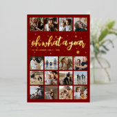 Oh Wat een Jaar Kerst Foto Folie Feestdagenkaart (Staand Voorkant)