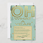Oh wat een jaar Mint Green Quarantine Bingo Kerstm Feestdagenkaart (Achterkant)