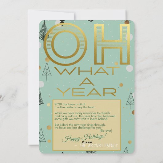 Oh wat een jaar Mint Green Quarantine Bingo Kerstm Feestdagenkaart (Achterkant)