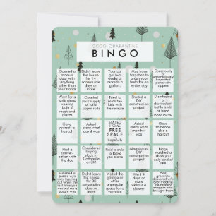 Oh wat een jaar Mint Green Quarantine Bingo Kerstm Feestdagenkaart
