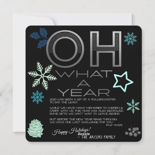 Oh wat een jaar Mint Green Quarantine Bingo Kerstm Feestdagenkaart (Achterkant)