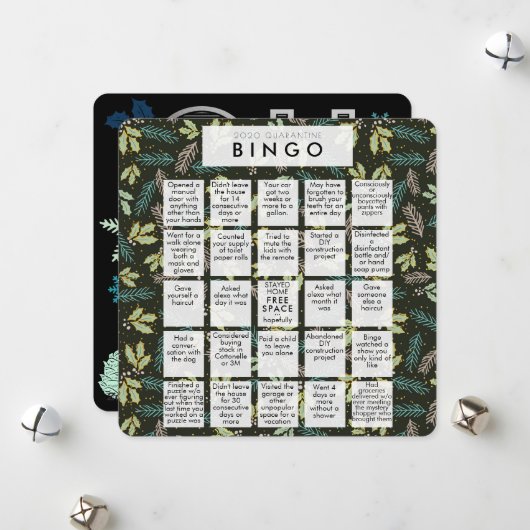 Oh wat een jaar Mint Green Quarantine Bingo Kerstm Feestdagenkaart (Voorkant / Achterkant in situ)