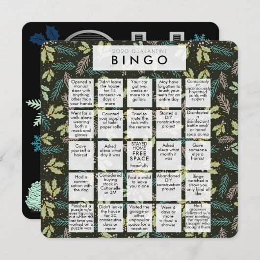 Oh wat een jaar Mint Green Quarantine Bingo Kerstm Feestdagenkaart (Voorkant / Achterkant)