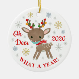 Oh, wat een jaar rendiertje met Maskerst Keramisch Ornament