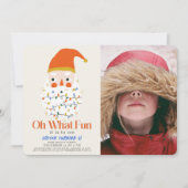 Oh Wat Een Kerstpret Santa Verjaardagsfoto Kaart (Voorkant)