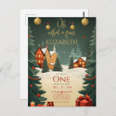 Oh wat een leuk 1e verjaardags Kerstfeest Briefkaart (Voorkant / Achterkant)