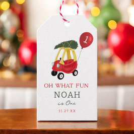 Oh wat een leuk autothema voor een 1e verjaardagsf cadeaulabel