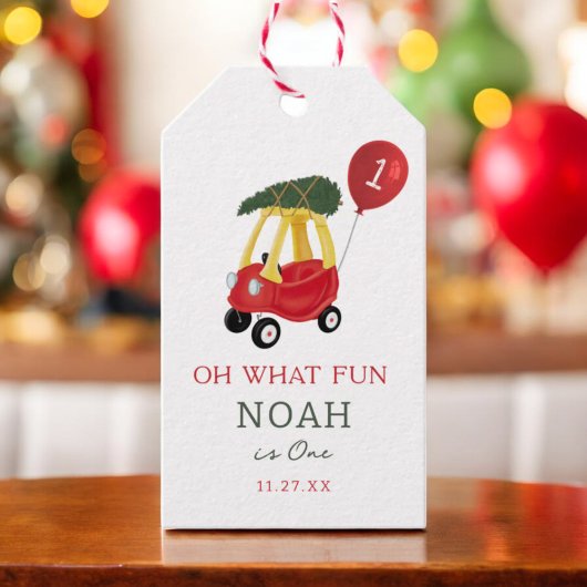 Oh wat een leuk autothema voor een 1e verjaardagsf cadeaulabel