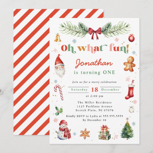 Oh wat een leuk eerste kerstfeestje op elke leefti kaart (Voorkant / Achterkant)