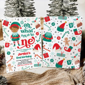 Oh wat een leuk elf kerst 1e verjaardagsfeest kaart