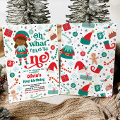 Oh wat een leuk elf kerst 1e verjaardagsfeest kaart